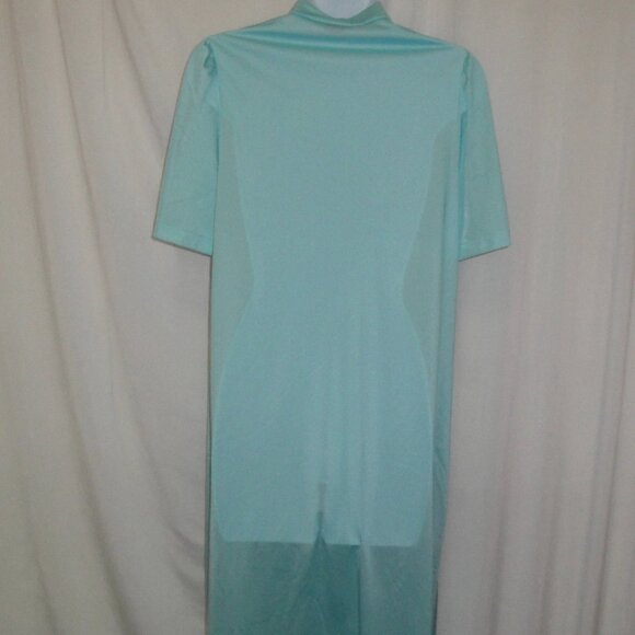 Vanity Fair robe, 38" bust, Short sleeve, Teal, Knee length, Button front, VTG - Picture 10 of 10